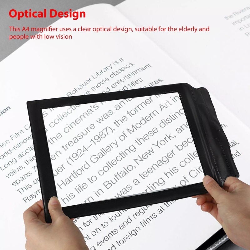 custom-sign US A4 Full Page 3x Magnifier Sheet Book Reading