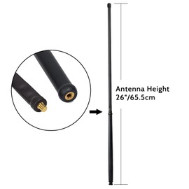 TWAYRDIO 26" Handheld CB Antenna BNC Connector for Midland Cobra Uniden CB Radio, 27MHz Foldable Tactical Antenna Replacement for Cobra HH50WXST C75WXST Uniden BC75XLT PRO401HH BC125AT