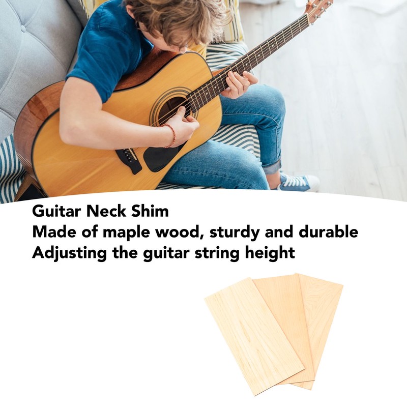 3PCS Guitar Neck Shim Set Maple Wood Guitar Gasket Plates