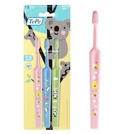 TePe Cepillos Dentales Con diseño Para Niños 0-3 Años- Mini Extra Soft 3 Piezas