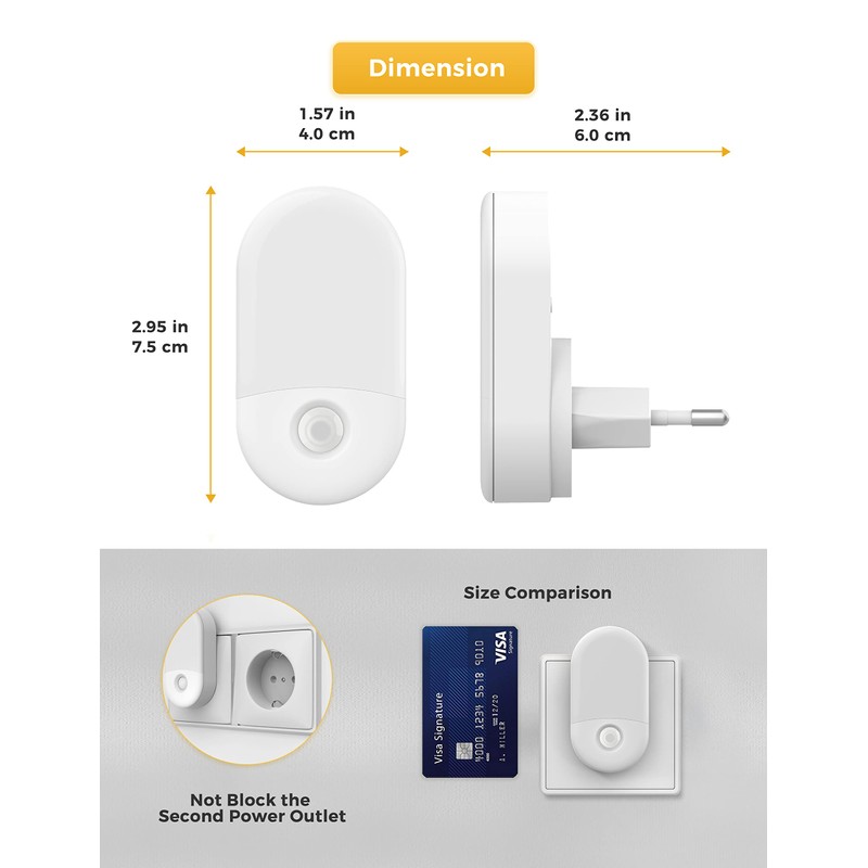 LOHAS-LED Night Light Socket, [Pack of 2] LED Night Light