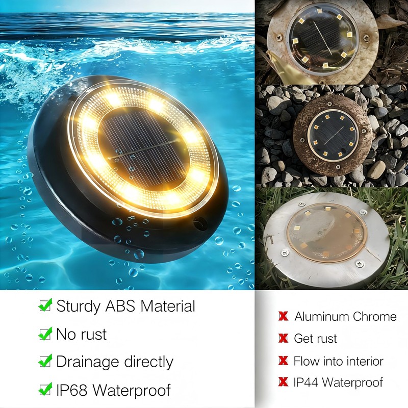 Flacchi Solar Lights Outdoor Waterproof - 2-in-1 Solar Powered Ground