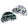 QinGoo Purple Green Medium Cellulose Acetate Hair Clip Beautiful Women's