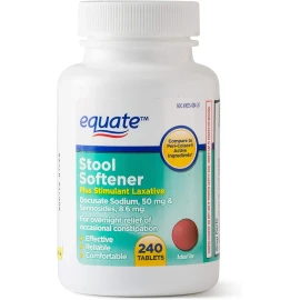Equate Stool Softener Plus Stimulant Laxative Tablets -Constipation, 240 Tablets