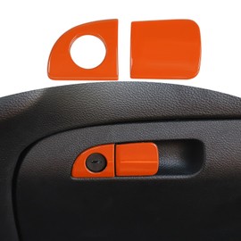 RT-TCZ for Challenger Glove Box Latch Handle Trim Cover Orange for Dodge Charger 2010 Up for Challenger 2015 Up for Chrysler 300C 2011 Up Orange Interior Accessories 2pcs