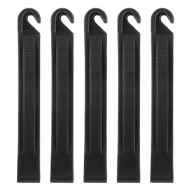 sourcing map 5pcs Bicycle Tire Levers Ultra-Strong & Lightweight Tire Removal Tool Non-Slip Grip for Road Mountain Gravel, Black