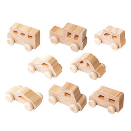 Vaguelly 8pcs DIY Wooden Cars, Wooden Cars to Paint, Paint Your Own Wood Wooden Cars DIY Wood Craft Unfinished Car Toys for Kids Easy Woodworking Family Activities Arts