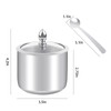 KEMIYIXIAN stainless steel sugar bowl with clear lid and spoon,