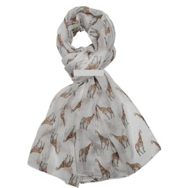 GFM® Giraffe Print Scarf - All Seasons Scarf (PSCF-FLD-GF-71-DDH-Cream)