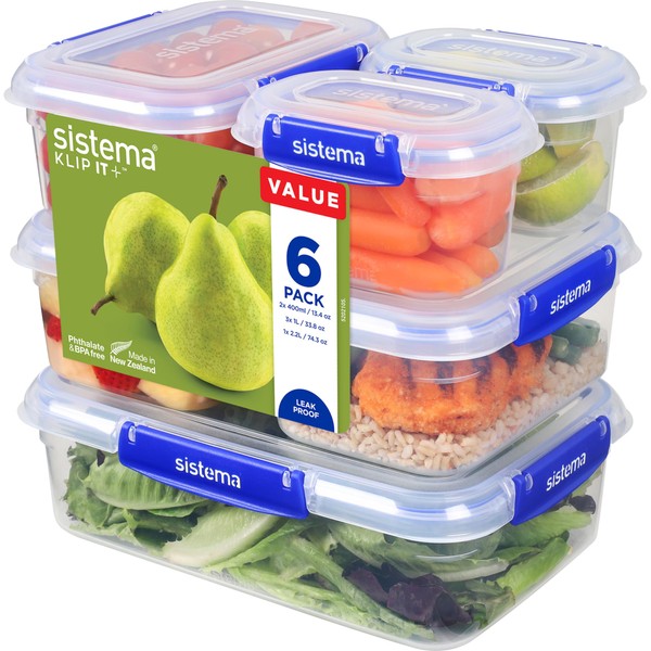 Sistema KLIP IT PLUS Food Storage Containers | 6 Piece