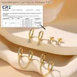 Dochais 3 Pairs of Earrings Gold Set for Women Earrings Silver 925 Hoop Earrings Small 10 mm Stud Earrings 14 Carat Gold-Plated Hoop Earrings Cubic Zirconia Hypoallergenic Cartilage Helix Piercings
