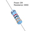 sourcing map Metal Film Resistor 33K Ohm 2W 1% Tolerance