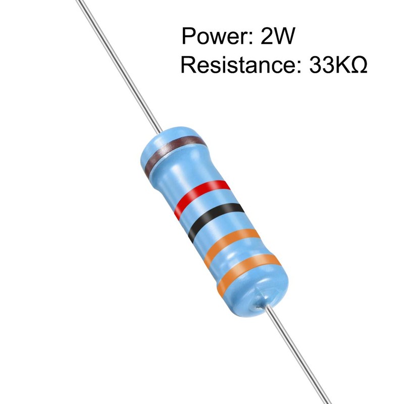 sourcing map Metal Film Resistor 33K Ohm 2W 1% Tolerance