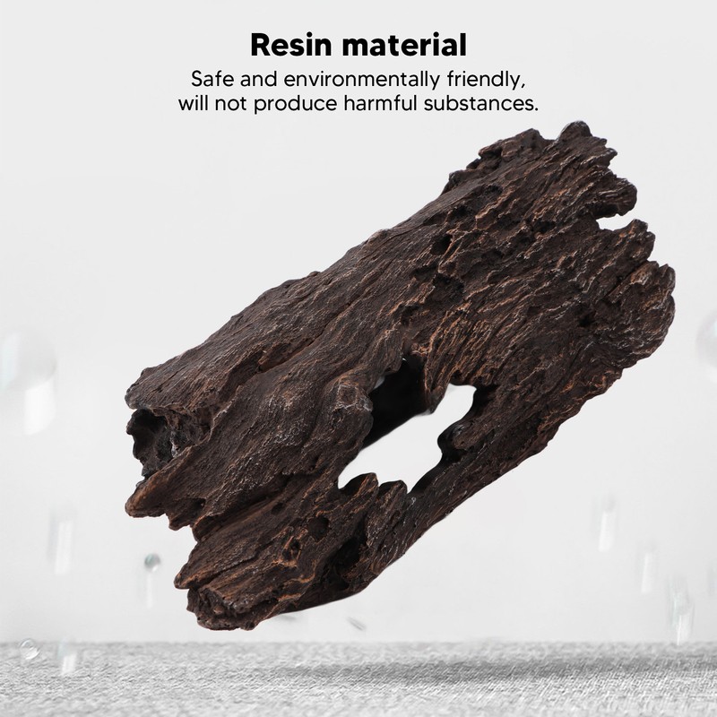 Resin Wood Aquarium Decorations Reptile Hollow Tree Trunk Cavern Bark
