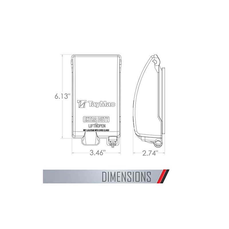 TayMac MX5280S Weatherproof Metallic Low Profile While-In-Use Device cover with