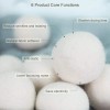 6PCS Wool Dryer Balls 100% Organic Wool Natural Laundry Fabric