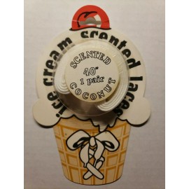 Wm M Jette & Son Inc Vintage Ice Cream Scented Shoelaces 40" Pair New Sealed Coconut Ice Cream