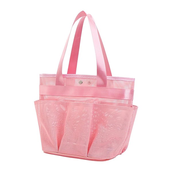 Mesh Shower Caddy, 7 Storage Pockets with 1 button, Portable
