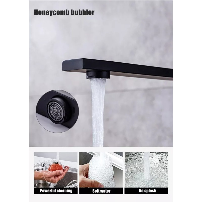 Sym shim Llave Monomando Negro Mate Para Cocinas Modernas Exhibicion