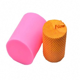 MoldFun 3D Cylinder Bee Honeycomb Candle Mold, Beehive Silicone Molds for Making Beeswax Candles Soaps Lotion Bars Bath Bombs Handmade Bee Wax Art Craft Candle Making Supplies