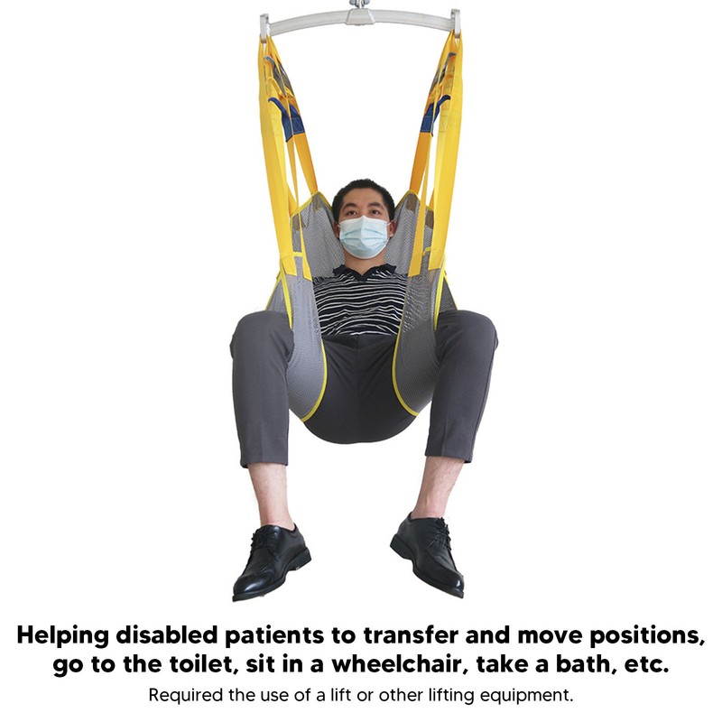 Patient Aid Lift Sling Mesh Full Body Divided Legs Head
