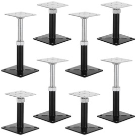 8 PCS Adjustable Floor Jacks, Heavy Duty Metal Post Floor Support, 5 to 8 Inches Mini Screw House Jack, Deck Foundation Lift Support, Level Support Floor Straightener for Balcony Patio Courtyard