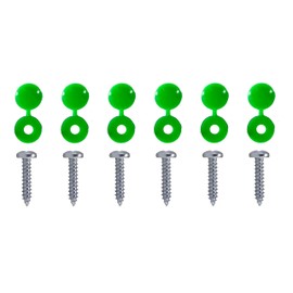Tek Automotive 12 Pcs Number Plate Screws and Green Caps Set | Car Number Plates Fixing Kit for EV Electric Vehicles Car Registration Plates Screws and Green Screw Cover Caps