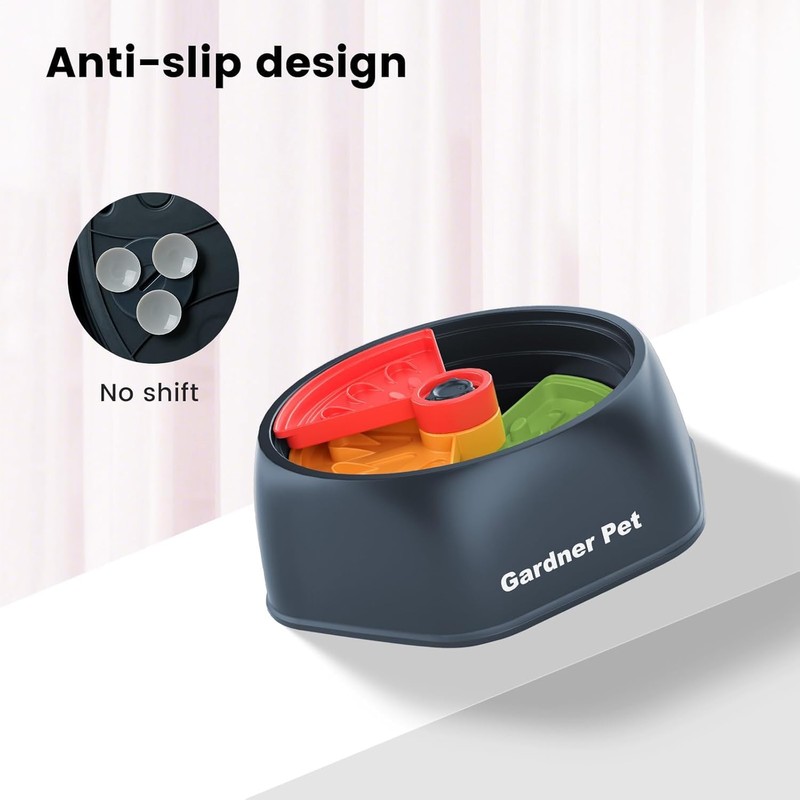 Gardner Pet Slow Feeder Dog Bowl for Medium/Large Dogs,Anti Choke