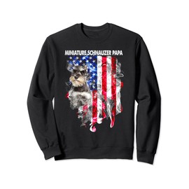 Miniature Schnauzer Dad American Flag 4th Of July Dog Sweatshirt