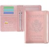 Premium PU Leather Passport Holder with RFID Blocking, Travel Wallet