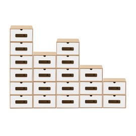 BigDean 20x Shoe Storage Brown / White with Viewing Window Storage Box Stackable Storage Box Shoe Box Shoe Box Shoe Box Multi-Purpose Box Drawer Cardboard Made of Kraft Paper