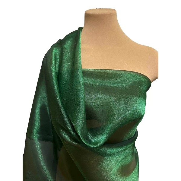 IRIDESCENT ORGANZA POLY FABRIC DARK EMERALD 58" PAGEANT DRESSES, FORMAL