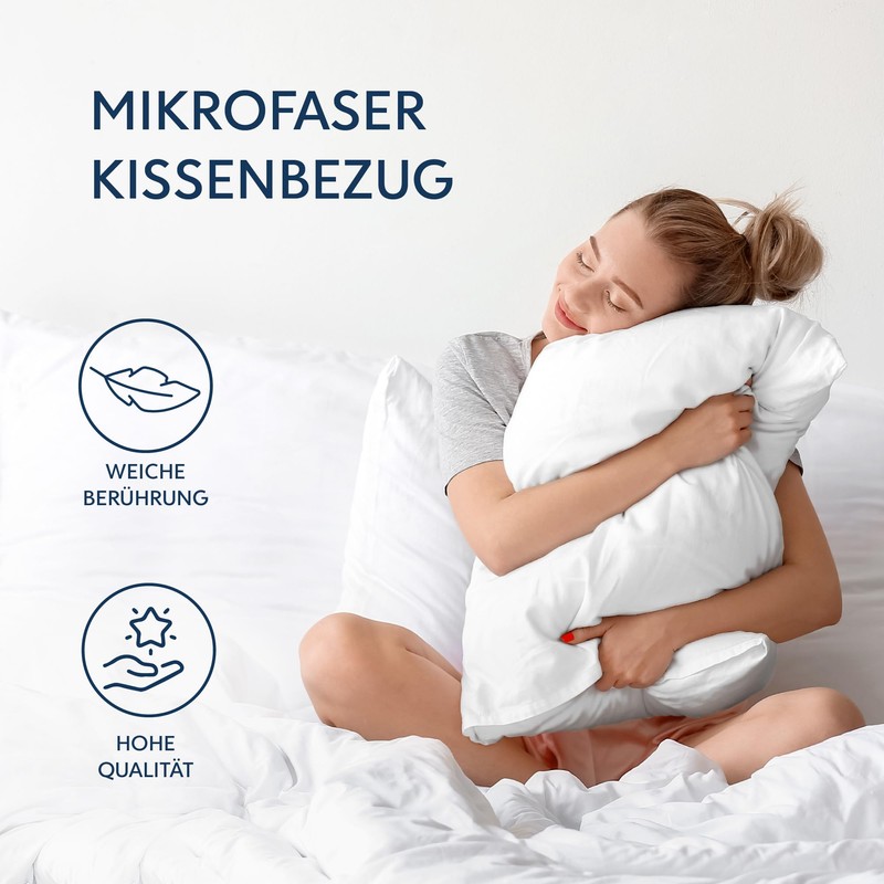 Dreamzie Pillowcase 60 x 60 cm, White, Set of 2,