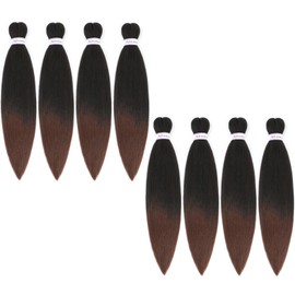 Alrence Pre Stretched Braiding Hair Long Braid 14 Inch 8 Packs Professional Braiding Hair Extensions Synthetic Crochet Twist Braids (14 Inch, T1B/30)