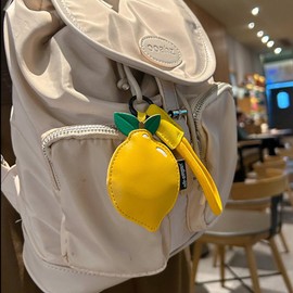 Angyape Cute Fruit Cherry Keychain Wristlet Peach Lemon Leather Car Keychain Purse Bag Charms for Handbags Gifts for Women