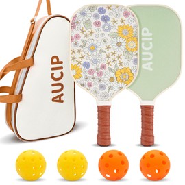 Pickleball Paddles, USAPA Approved Cute Pickleball Paddles Set of 2, Polypropylene Honeycomb Core, Fiberglass Pickleball Set with 2 Pickleball Rackets, 4 Pickleball Balls, 1 Pickleball Bag for Women