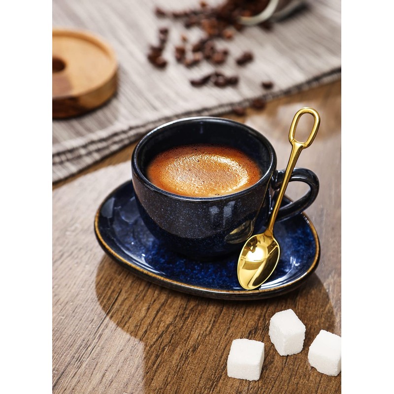 vicrays Ceramic Espresso Coffee Cups Set 4 oz Porcelain Espresso