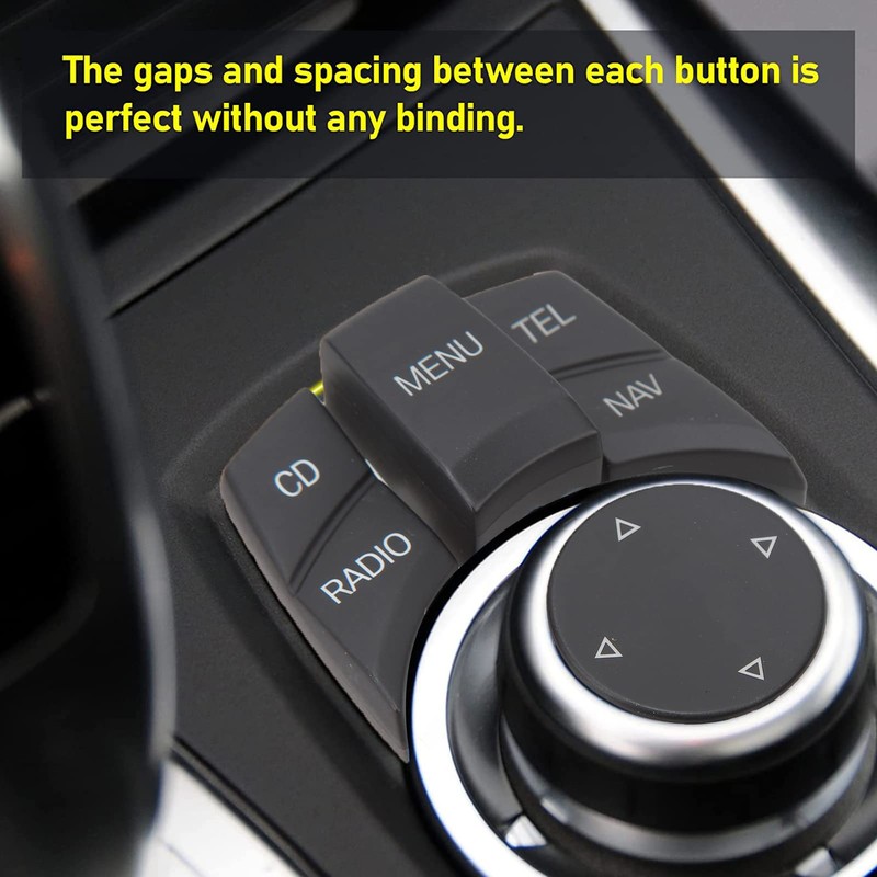 Jadeshay Car Centre Console Multimedia Control Button Knob Kit, ABS