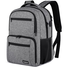 ZUBOND Backpack for Men and Women, Backpack for School Teen Boys, Business Travel Water Resistant Sturdy 17.3 Inch Laptops Back Pack with USB Charging Port, College School Computer Bag Gift