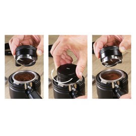 cilio Leveler Barista Coffee Distributor, Suitable for 58 mm Portafilters, Height Adjustable, for 1 and 2 Sieves, Anodised Alloy, Rustproof Stainless Steel, Height 3.5 cm, Diameter 6.4 cm