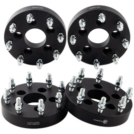 VLAOSCHI Black Forged 5x4.5 to 8x170 Wheel Adapters 1.5 Inch 14x1.5 Studs Compatible with Jeep-Ford-Dodge-Honda-Toyota-Lexus 5 Lug to 8 Lug Adapter (Adapt 8x170 Wheels on 5x114.3 Vehicle) - Pack of 4