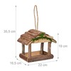 Relaxdays Wooden Bird Feeder for Hanging, HBD: 19 x 22