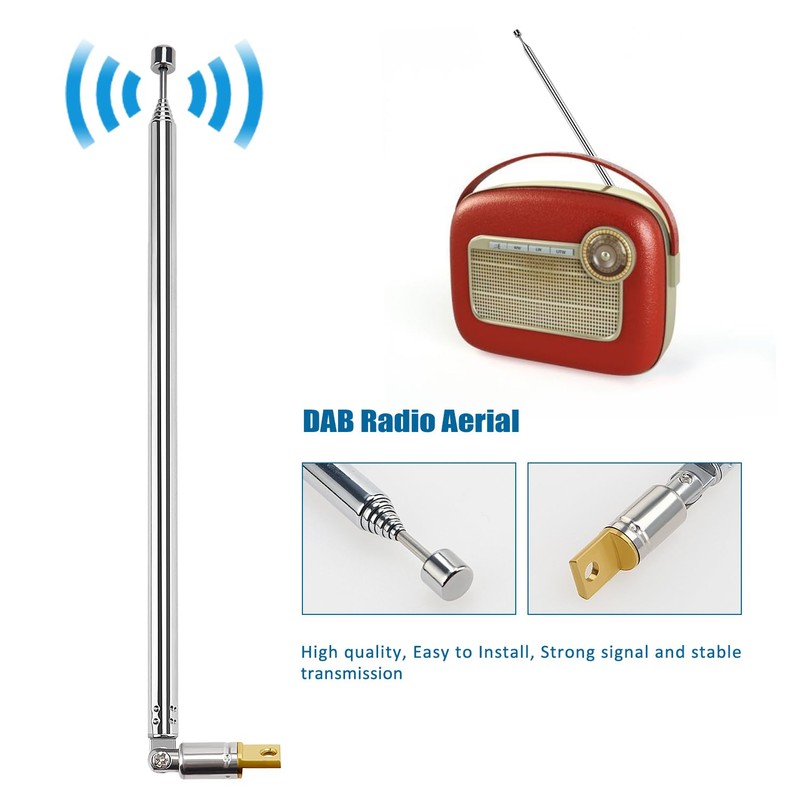 VooGenzek 2 PCS 100cm 7 Section Replacement Telescopic Aerial Antenna,