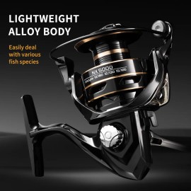 Rooblinos NX Rotating Left-Handed Fishing Reel, 5.2:1 Gear Ratio, Nylon Material, Ideal for Stream and Lake FishingSpool Capacity: 1000 Series