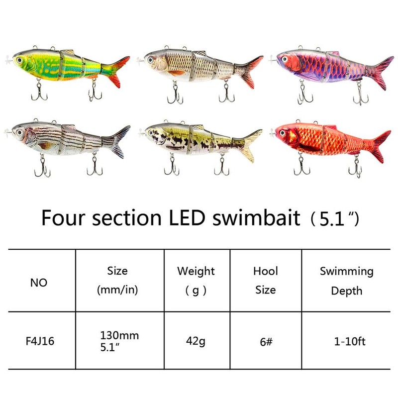 Robotic Swimming Fishing Electric Lures USB Rechargeable Lures Multi Jointed