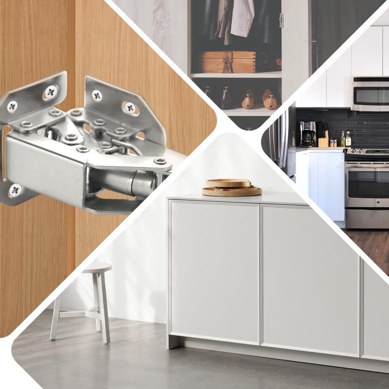 TOVOT 2PCS 4" Cabinets Hinges with Screws Easy-Installation Hinges Doors