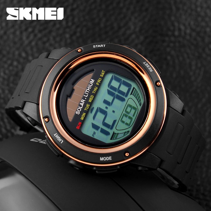 SKMEI Solar Powered Digital Men Women Sports Watch Big Dial