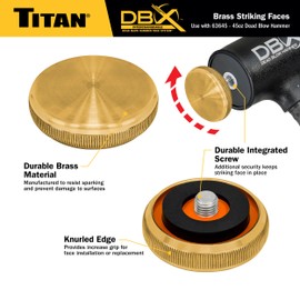 Titan DBX 63643 Interchangeable Brass Striking Faces for DBX 45oz Dead Blow Hammer, Compatible with Titan 63645, 63647, 63649, 63644