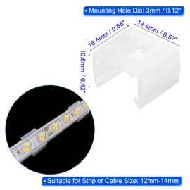 Boxonly LED Strip Light Clips 100Pcs Mounting Bracket Fixing Clips Plastic Clamp Holders with Screws for 12mm-14mm Neon RGB Light Cable Ribbon Translucent