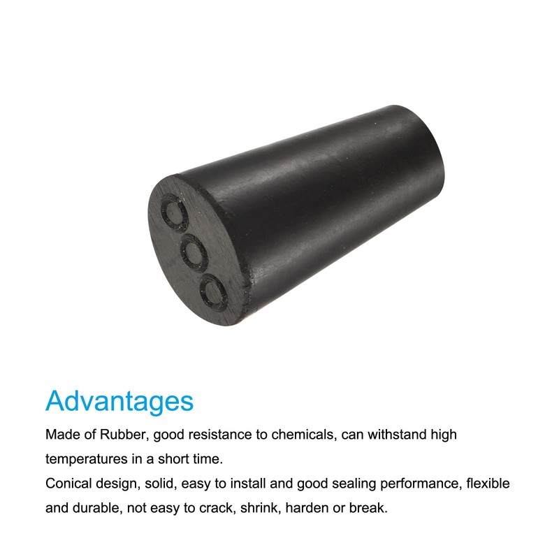 sourcing map Rubber Tapered Plug 8.2mm to 12.7mm Solid Test